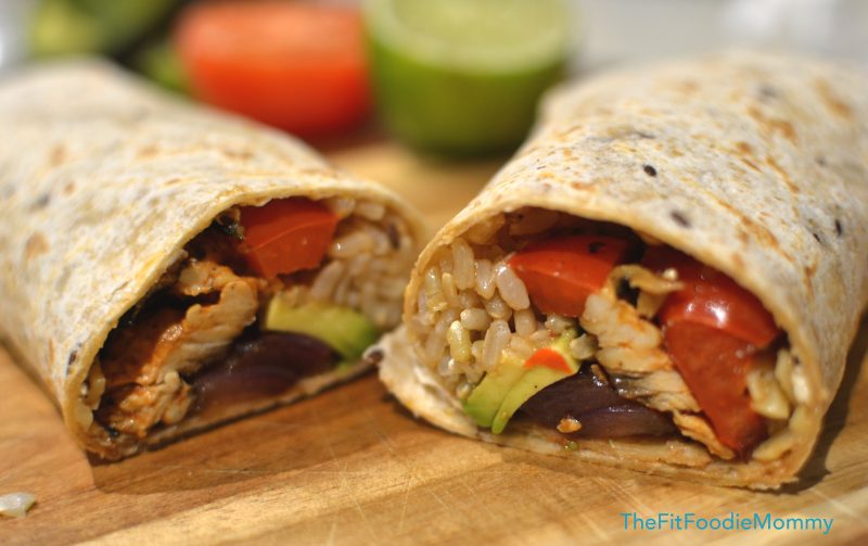 Chicken burrito, healthy recipe, Fit Foodie Mommy