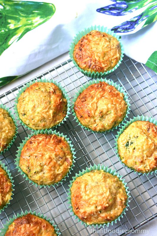 Zucchini Cheesy Muffins - Fit Foodie Mommy