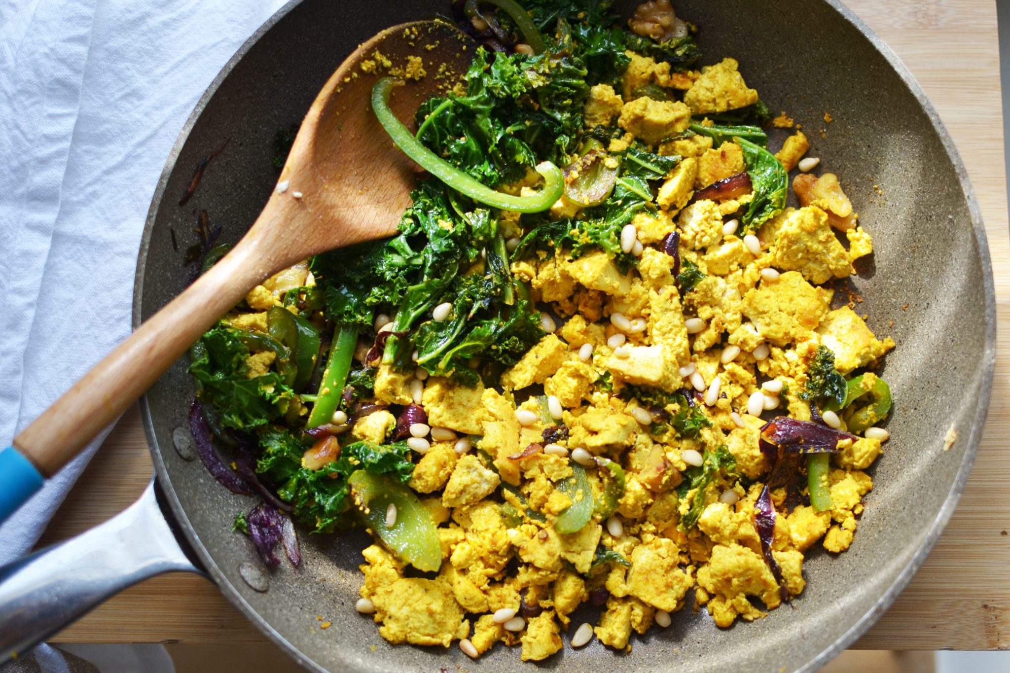 Tofu Scramble with Kale - Fit Foodie Mommy