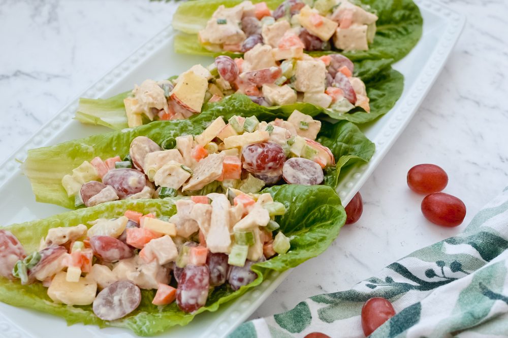 Chicken Salad Lettuce Boats - Fit Foodie Mommy